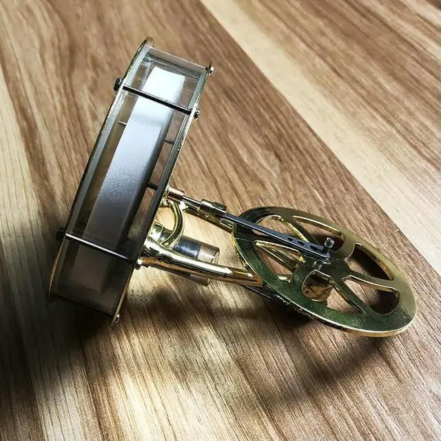 Alt view image 4 of 6 - 1 Piece Low Temperature Stirling Engine Assembled Electricity Generator Heat Experiment Physical Gold Generator Model