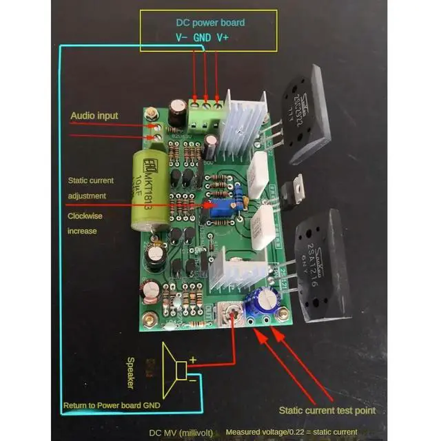 Alt view image 2 of 3 - Sanken 2SC2922 2SA1216 HIFI 200W Power Amplifier Board DC24V-50V