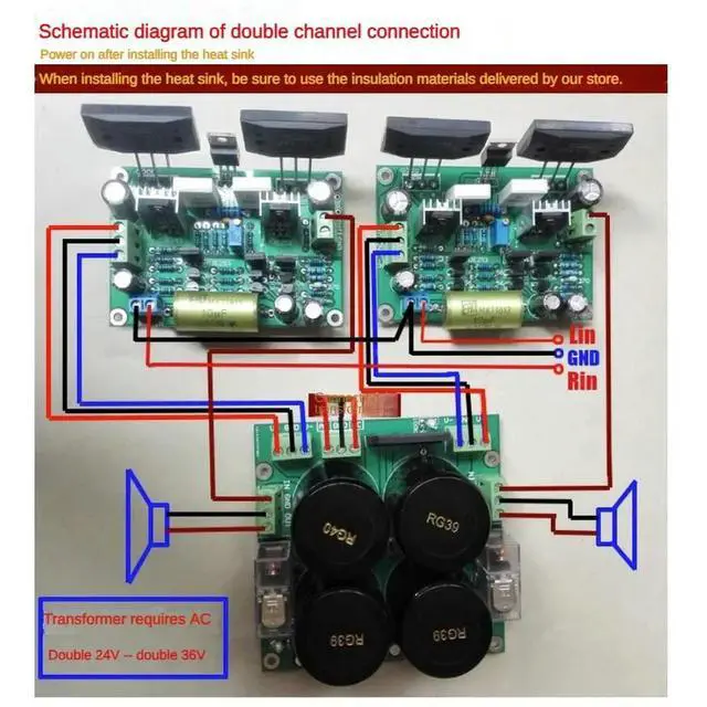 Alt view image 3 of 3 - Sanken 2SC2922 2SA1216 HIFI 200W Power Amplifier Board DC24V-50V