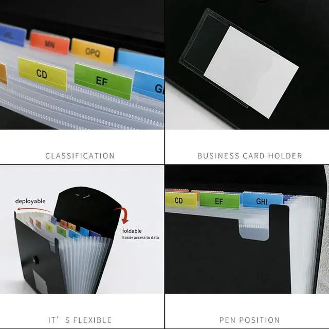 Main image of Accordian File Organizer 13 Pocket Expanding File Folder Plastic Expandable File Folder Color Inside Durable Easy To Use