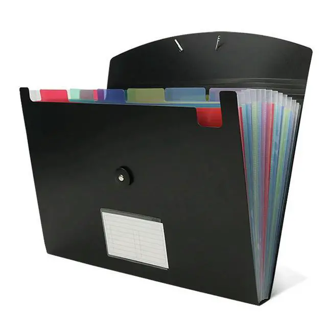 Alt view image 2 of 3 - Accordian File Organizer 13 Pocket Expanding File Folder Plastic Expandable File Folder Color Inside Durable Easy To Use