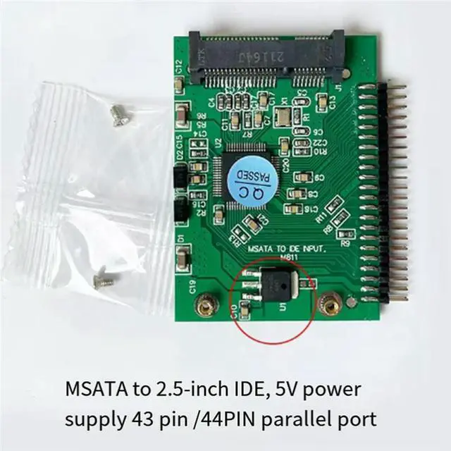 Alt view image 2 of 3 - 2X IDE MSATA Adapter 2.5 Inch 5V IDE To MSATA SSD Converter Card