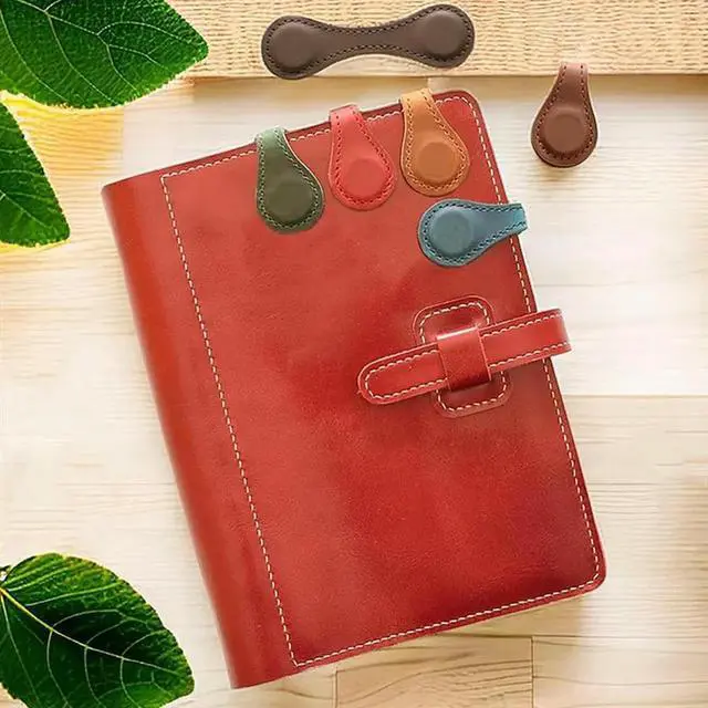 Alt view image 3 of 3 - Leather Magnetic Bookmark, Leather Bookmark, Magnet Bookmarks, Handmade, 3Pcs Black Durable Easy To Use