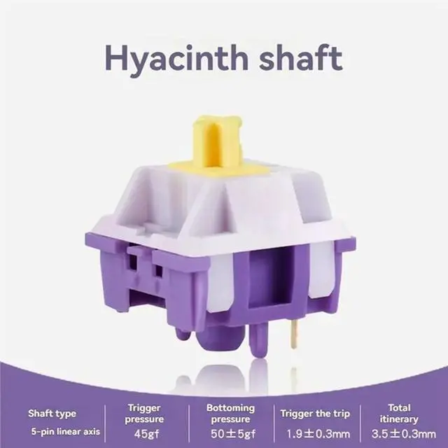 Alt view image 2 of 3 - For DIY Mechanical Keyboard Compatible 30PCS Sillyworks Hyacinth V1 Switch 5 Pin Linear Switches Hot-Swap HIFI Sound