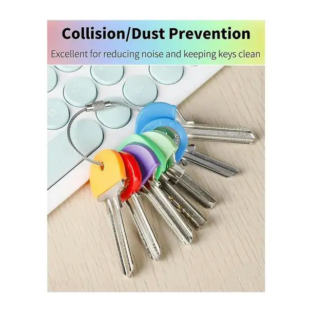 Alt view image 3 of 3 - 160 Pieces Key Color Covers Key Caps Tags Covers Set Key Identifier Rings Key Toppers For Keys Organization House Key
