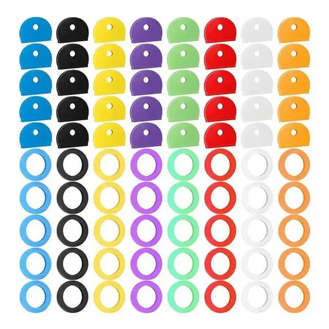 Alt view image 2 of 3 - 160 Pieces Key Color Covers Key Caps Tags Covers Set Key Identifier Rings Key Toppers For Keys Organization House Key