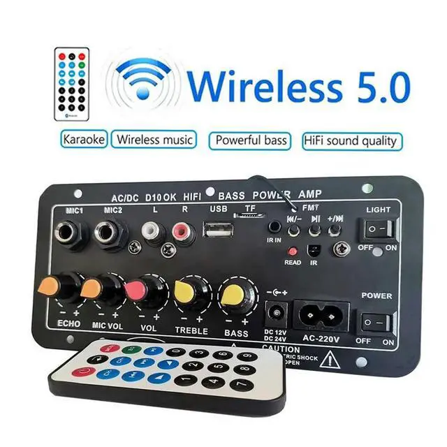 Alt view image 4 of 6 - Hot-Selling Car Subwoofer Bluetooth Amplifier Board Home Karaoke Digital Amplifier Three-in-One D10