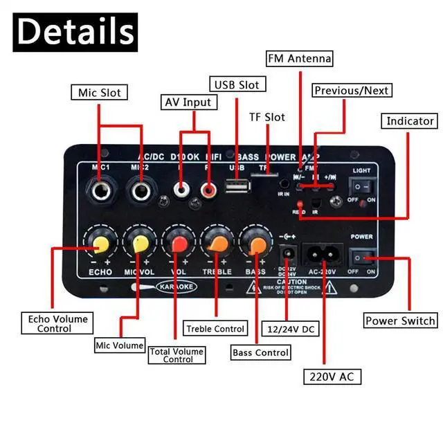 Alt view image 6 of 6 - Hot-Selling Car Subwoofer Bluetooth Amplifier Board Home Karaoke Digital Amplifier Three-in-One D10