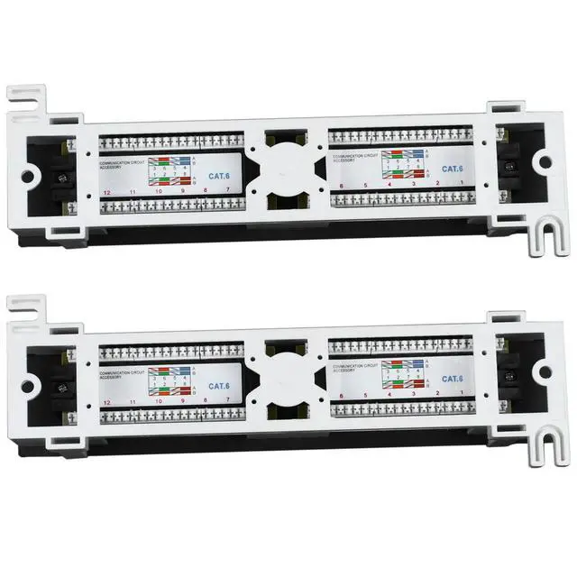 Alt view image 4 of 6 - 2X Network Tool Kit 12 Port Cat6 Patch Panel Rj45 Networking Wall Mount Rack Mount Bracket