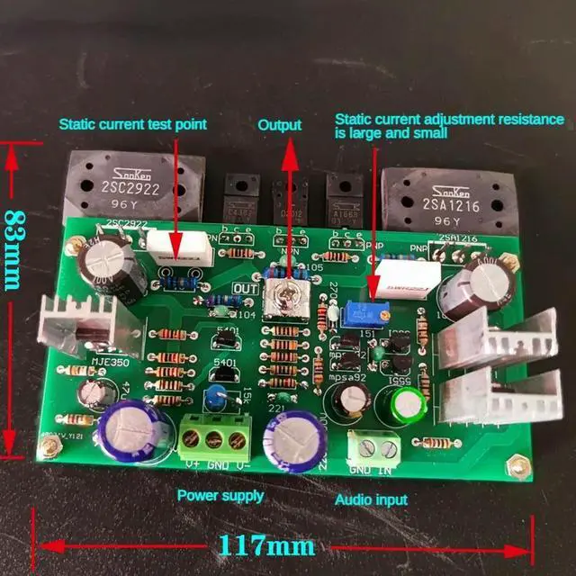 Main image of Sanken 1295/3264 HIFI 200W Power Amplifier Board DC24V-80V