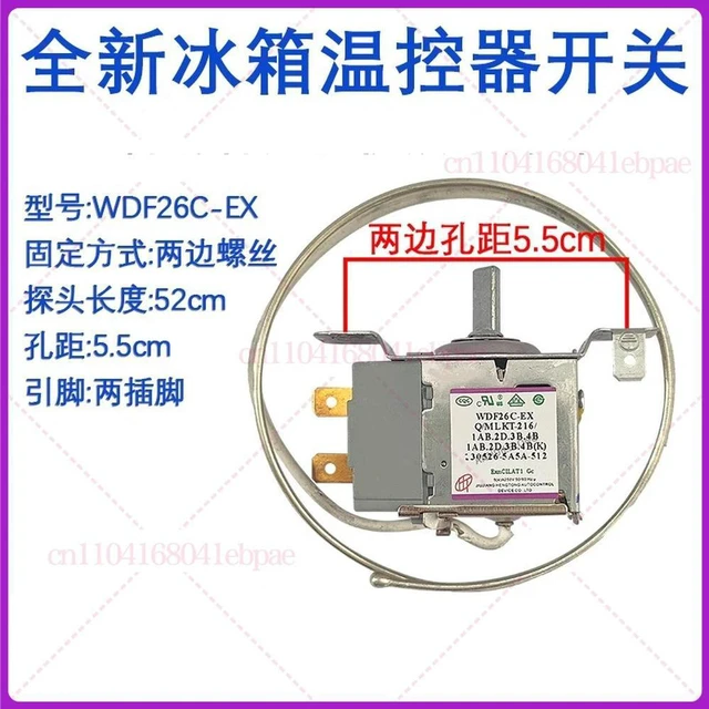Main image of WDF26C-EX Universal WDF26B-EX 2 Pins Temperature Controller Sensor Probe Thermostat For Gree Kinghome Refrigerator Replacement