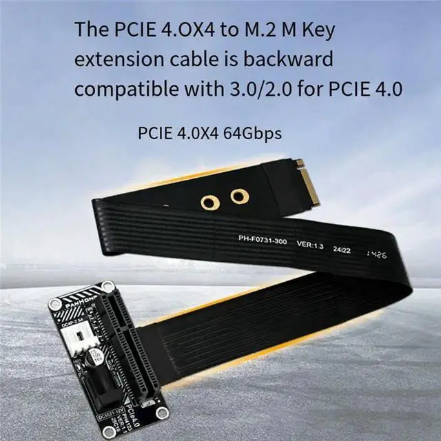 Alt view image 2 of 3 - M. 2 M-Key Pcie 4.0 X4 External Graphics Card Extension Adapter Cable Nvme Pcie Slot To NVME To PCIE X4 Riser Cable