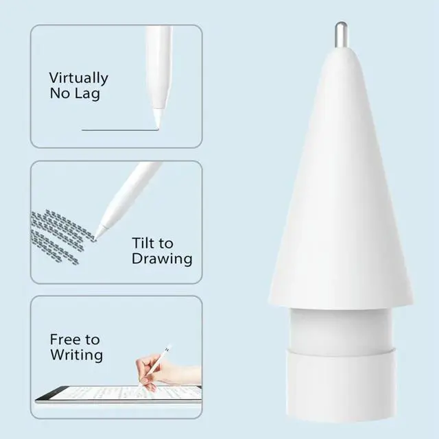 Alt view image 2 of 3 - 8 Pack For Pencil Generation Tips,Upgraded Replacement Pencil Nibs For Pencil Tips 1St/2St Generation