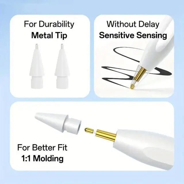 Alt view image 3 of 3 - 8 Pack For Pencil Generation Tips,Upgraded Replacement Pencil Nibs For Pencil Tips 1St/2St Generation