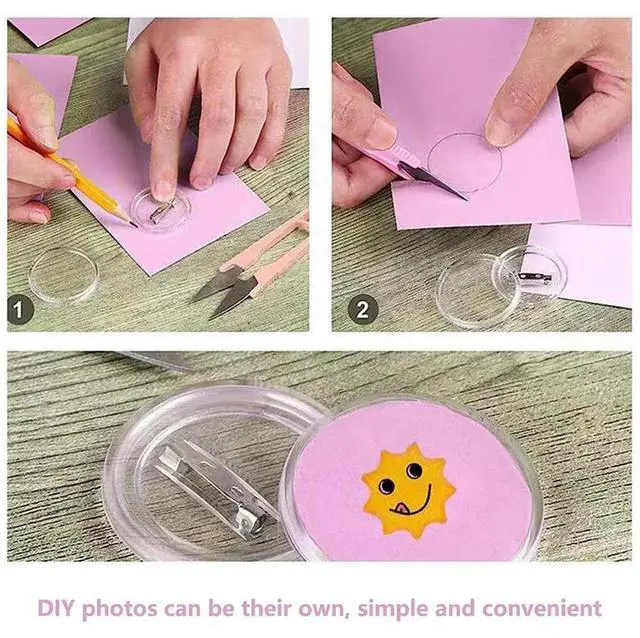 Main image of 50PCS 1.5Inch Button Maker DIY Button Pins, Acrylic Design Button Badge Clear Button Pin Badges Durable Easy Install