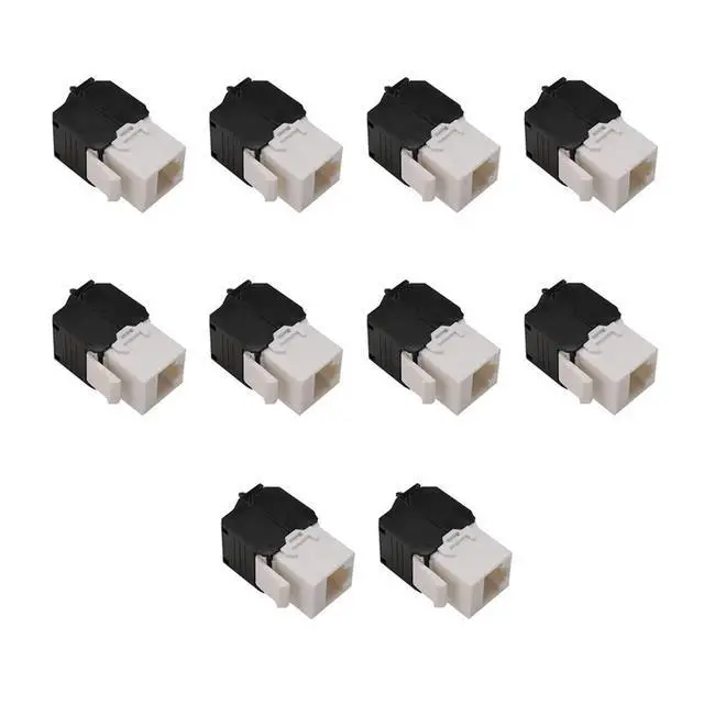 Alt view image 2 of 3 - 10-Pack Cat6a RJ45 Keystone Jack - Cat6 Compatible -180 Degree Toolless -Ethernet Wall Jack -Cat6a Network Coupler