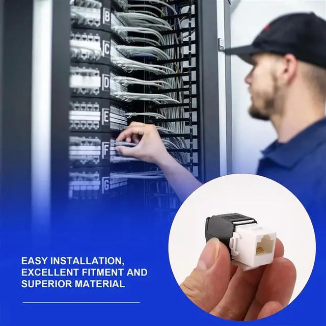 Alt view image 3 of 3 - 10-Pack Cat6a RJ45 Keystone Jack - Cat6 Compatible -180 Degree Toolless -Ethernet Wall Jack -Cat6a Network Coupler