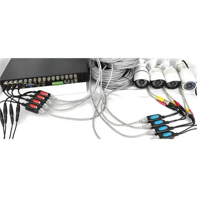 Alt view image 2 of 3 - For 8MP HD-CVI/TVI/AHD/CVBS Camera Video Baluns With Power Connector- Balun HD Cat5 RJ45 To BNC