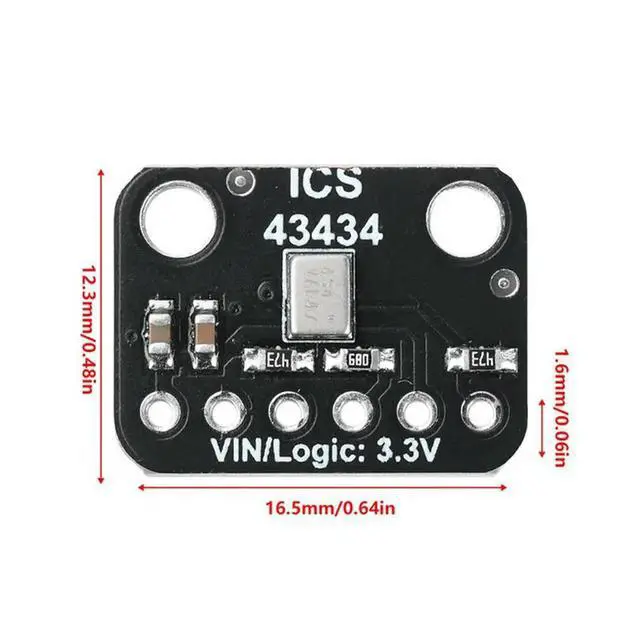 Alt view image 3 of 3 - 2X ICS-43434 MEMS Digital Microphone Module I2S DC 1.5V-3.6V Microphone Module Breakout Low-Cost Low-Pass Filter Module