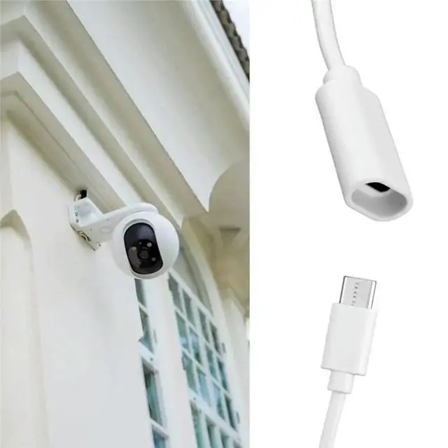 Alt view image 3 of 3 - Waterproof Case Included USB C Extension Cable, USB C Male To Female Extender Cord With Clips For Ring Pan-Tilt Indoor Cam 20