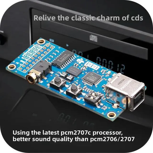Alt view image 2 of 3 - PCM2707C USB to I2S Digital Interface USB Sound Card DAC Compatible with Italian PCM2706 XMOS