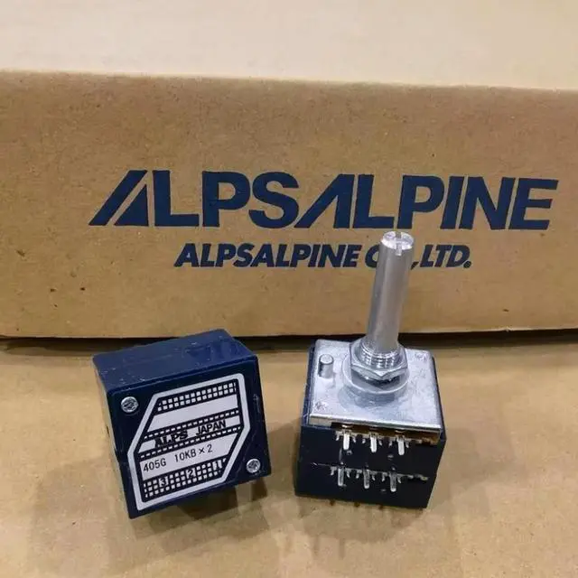 Main image of Japan ALPS 27 Type Dual Potentiometer B10K Handle Length 30MM Round with Center Point