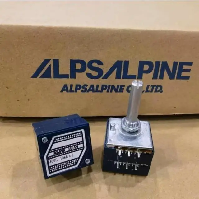 Alt view image 3 of 3 - Japan ALPS 27 Type Dual Potentiometer B10K Handle Length 30MM Round with Center Point