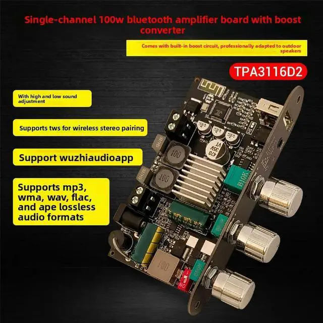 Main image of 100W Mono Bluetooth Amplifier Board with Boost High and Low Tone TWS Outdoor DIY Speaker 1001UTPA3116