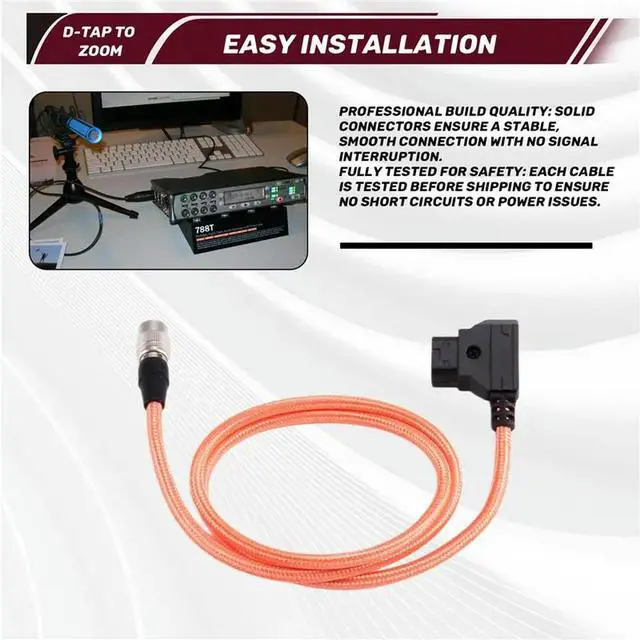 Alt view image 2 of 3 - D-TAP To ZOOM Port Power Cable For Sound Devices For Models 688 633 664 Audio Power Cable