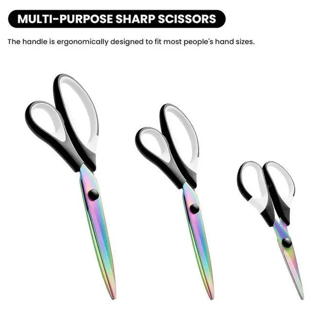 Alt view image 2 of 3 - 3Pcs Razor-Sharp Tailor Scissors ,Stainless Blades Shears Rubber Soft Grip Handle Multi-Purpose Fabric Scissors