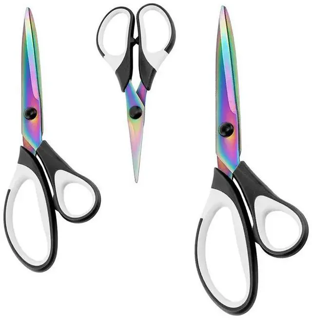 Main image of 3Pcs Razor-Sharp Tailor Scissors ,Stainless Blades Shears Rubber Soft Grip Handle Multi-Purpose Fabric Scissors