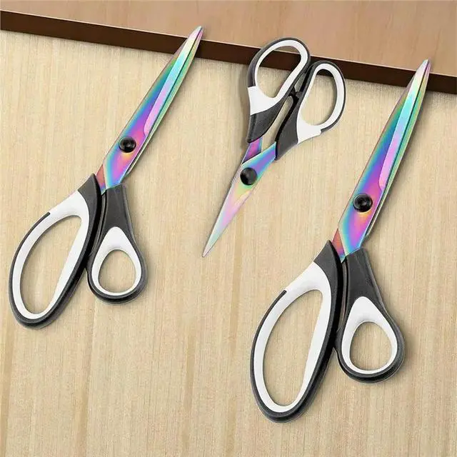 Alt view image 3 of 3 - 3Pcs Razor-Sharp Tailor Scissors ,Stainless Blades Shears Rubber Soft Grip Handle Multi-Purpose Fabric Scissors