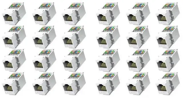 Main image of 24PCS Cat6 RJ45 Toolless Coupler Female To Female Ethernet Module Jack Gigabit Panel(Incompatible With Patch Panel)