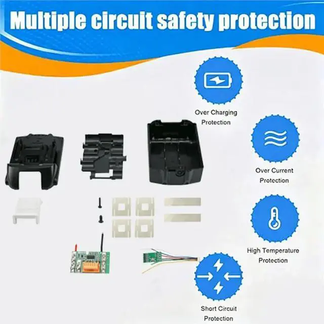 Alt view image 2 of 3 - For BL1830 18V Box Case 10Core With Single-Cell Protection Detection Board