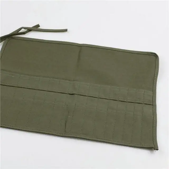 Alt view image 2 of 3 - 2X Paint Brush Holder Roll Up Paint Brush Case For Artist Acrylic Oil Watercolor, Paint Brush Holders 30 Slots,Armygreen