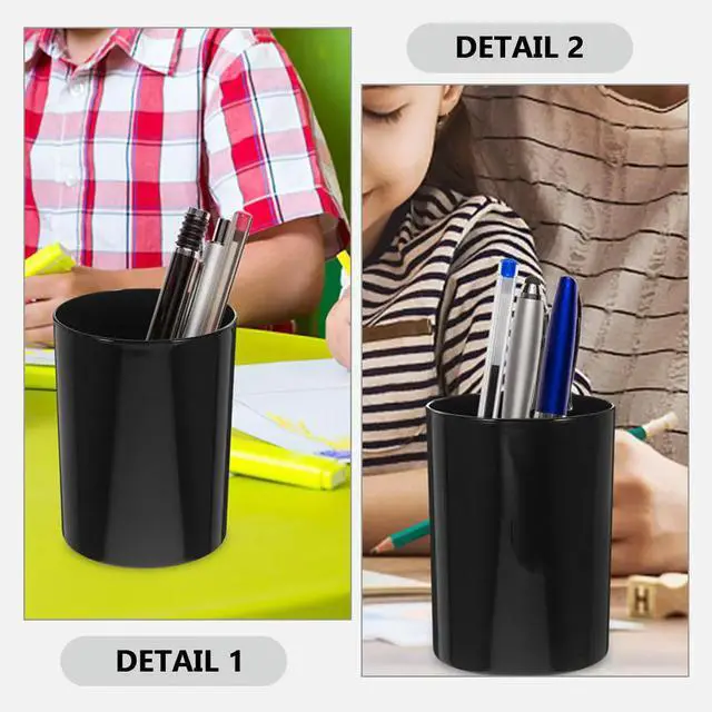 Alt view image 2 of 3 - Large Capacity Round Desk Pen Holder for Office School Home Use Sturdy Plastic Pencil Cup Organizer for Pens Pencils Makeup