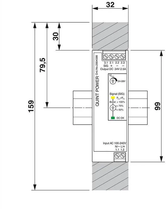 Alt view image 3 of 3 - 2904598 QUINT4-PS/1AC/24DC/2.5/SC QUINT POWER Switching Power Supply Output 24VDC/2.5A