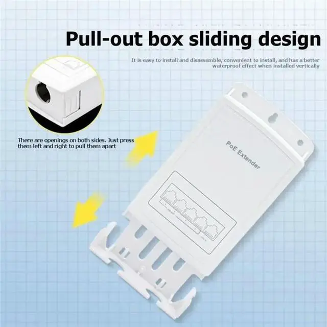 Alt view image 2 of 3 - 1Pc 100M Outdoor POE Repeater IP30 30W 44-57V VLAN Wall Mount Waterproof Plug And Play