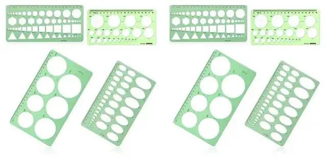 Main image of 8Pcs Circle Template For Drawing, Drafting Tool Geometric Round Circle And Oval Stencil Formwork Ruler Measuring Tool