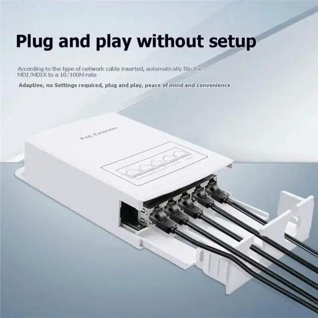 Alt view image 3 of 3 - 1Pc 100M Outdoor POE Repeater IP30 30W 44-57V VLAN Wall Mount Waterproof Plug And Play