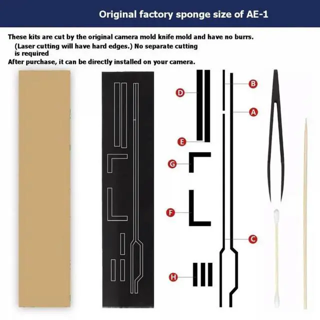 Alt view image 2 of 3 - Light Seal Foam Kit For AE-1- High-Density Neoprene Foam To Prevent Light Leakage