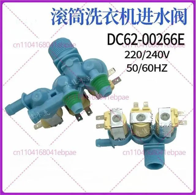 Alt view image 3 of 3 - for washing machine DC62-00266E electromagnetic water inlet valve