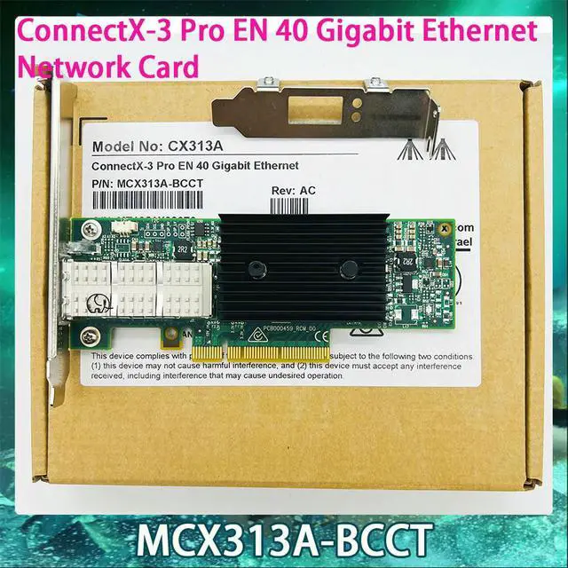 Alt view image 2 of 3 - ConnectX-3 Pro EN 40 Gigabit Ethernet QSFP PCIe3.0 x8 Single Port Network Card NIC CX313A MCX313A-BCCT