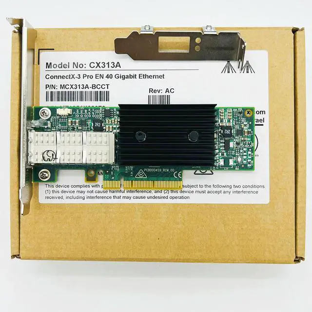 Alt view image 3 of 3 - ConnectX-3 Pro EN 40 Gigabit Ethernet QSFP PCIe3.0 x8 Single Port Network Card NIC CX313A MCX313A-BCCT