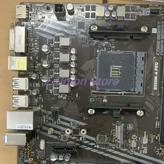 Alt view image 3 of 3 - AM4 DDR4 64G SATA3 M.2 PCI-E4.0 USB3.2 Gen1 Micro ATX PC B550M Motherboard B550M-A PRO