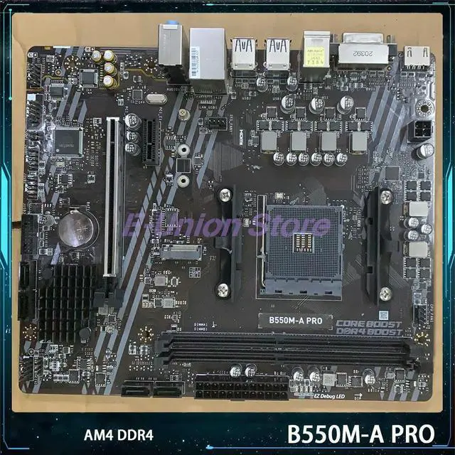 Alt view image 2 of 3 - AM4 DDR4 64G SATA3 M.2 PCI-E4.0 USB3.2 Gen1 Micro ATX PC B550M Motherboard B550M-A PRO