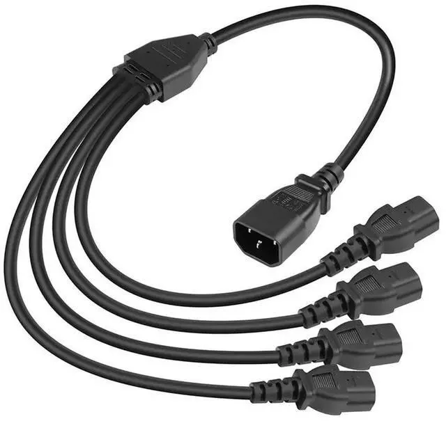 Main image of AC Power Extension Cable C14 Male Connector To C13 Female Socket For Server Switch Four-Wire Configuration