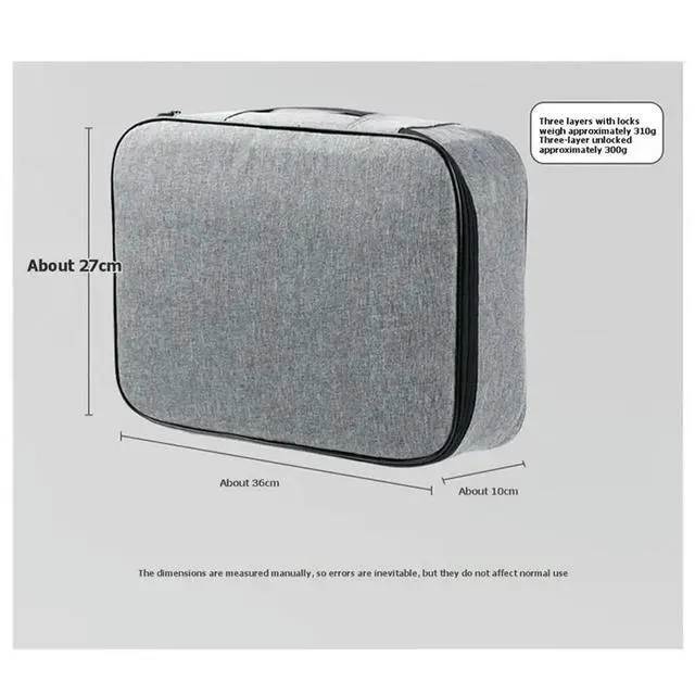 Alt view image 3 of 3 - Lockable And Waterproof Document Bag & For Files, Cards, Money-Family Essential Safe