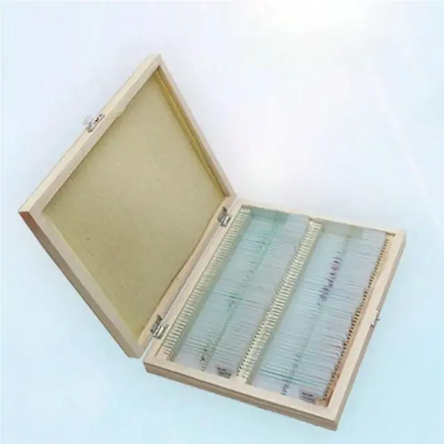 Alt view image 3 of 3 - Microscope Slide Box Place Wooden Holder 100 Slots, Fits 8.98X7.4X1.4 Inch For Science And Experiments
