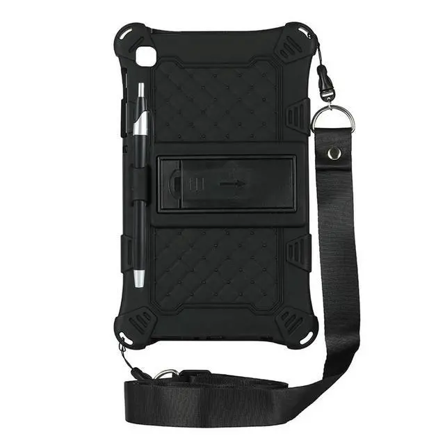 Alt view image 2 of 3 - AT9-Silicone Case for Tab A7 Lite 8.7 Inch 2021 T220 T225 Tablet Case Tablet Stand with Pen and Strap